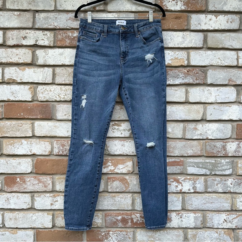 Pistola Denim Blue Distressed Women Jeans